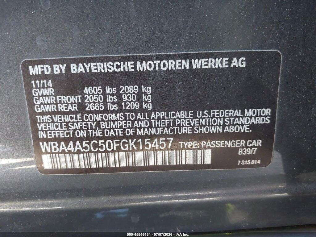 WBA4A5C50FGK15457 2015 BMW 428 GRAN COUPE photo no. 9