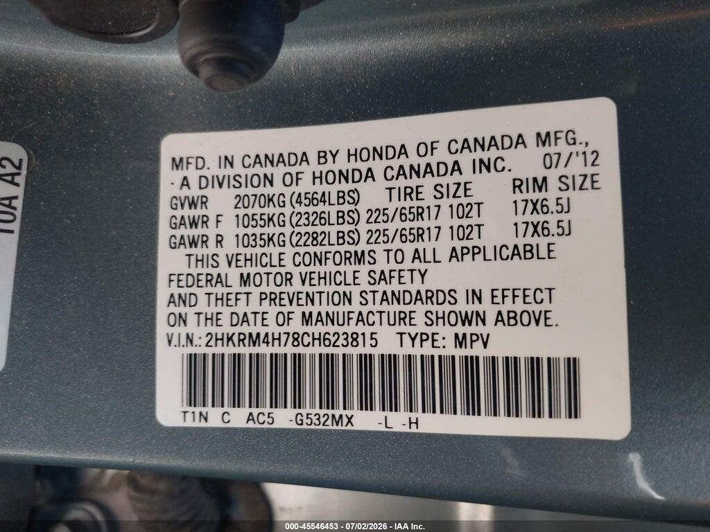 2HKRM4H78CH623815 2012 HONDA CR-V photo no. 9