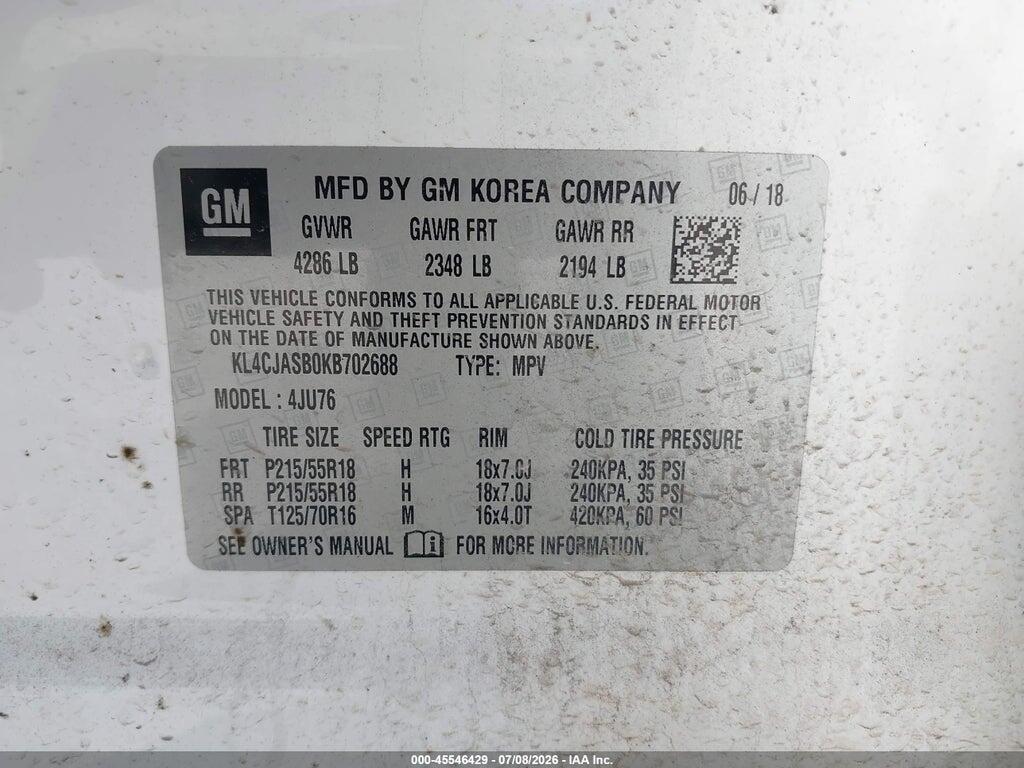 KL4CJASB0KB702688 2019 BUICK ENCORE photo no. 9