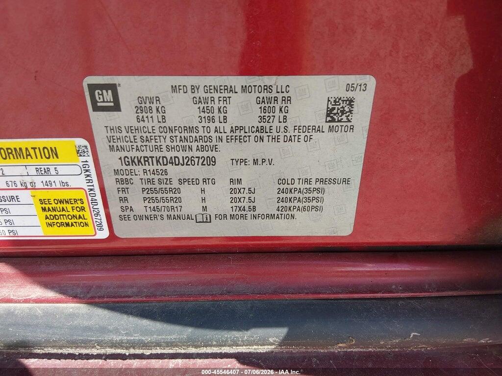 1GKKRTKD4DJ267209 2013 GMC ACADIA photo no. 9