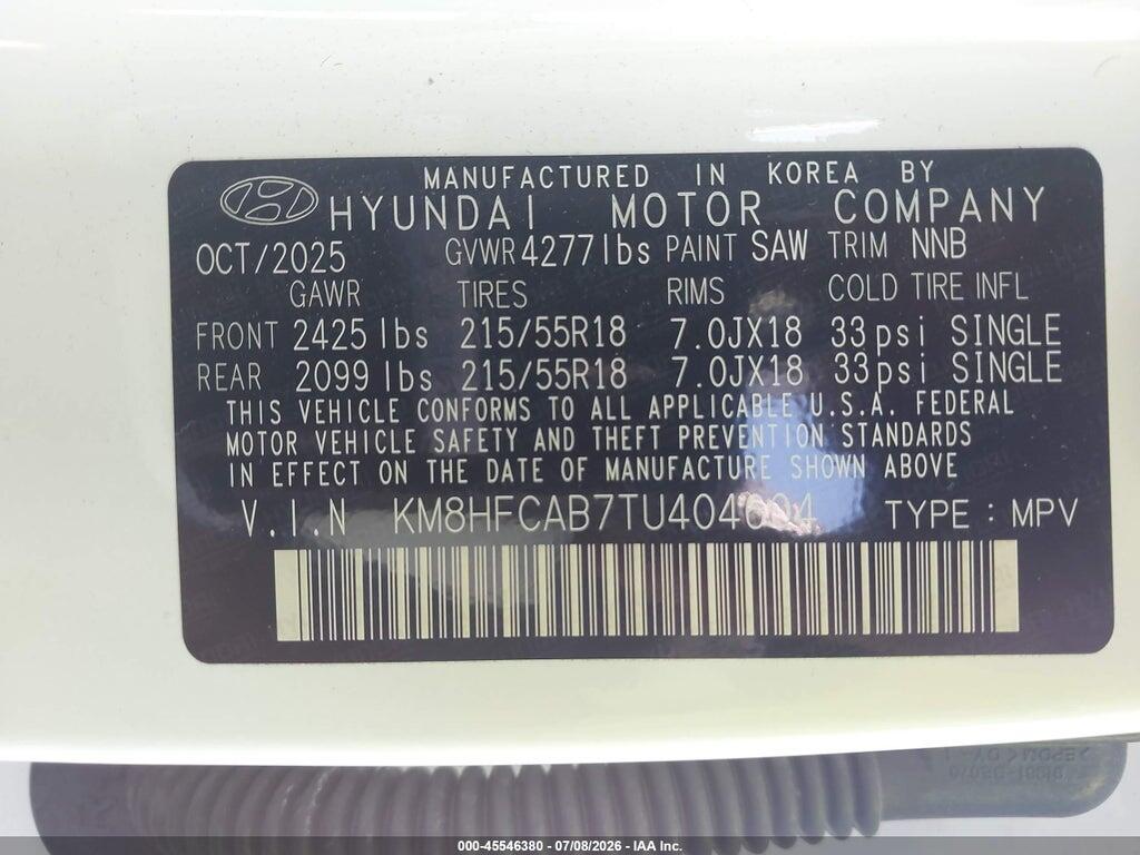 KM8HFCAB7TU404604 2026 HYUNDAI KONA photo no. 9