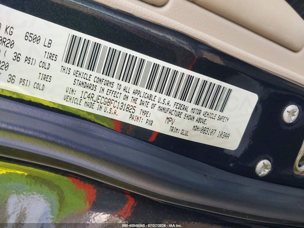 1C4RJECG8FC131825 2015 JEEP GRAND CHEROKEE photo no. 9