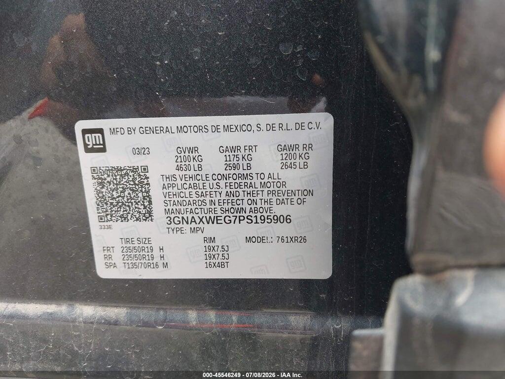 3GNAXWEG7PS195906 2023 CHEVROLET EQUINOX photo no. 9
