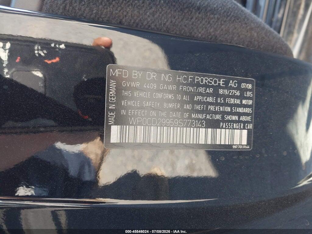 WP0CD29959S773143 2009 PORSCHE 911 photo no. 9