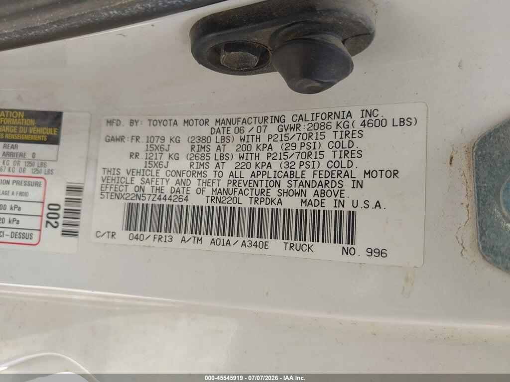 5TENX22N57Z444264 2007 TOYOTA TACOMA photo no. 9