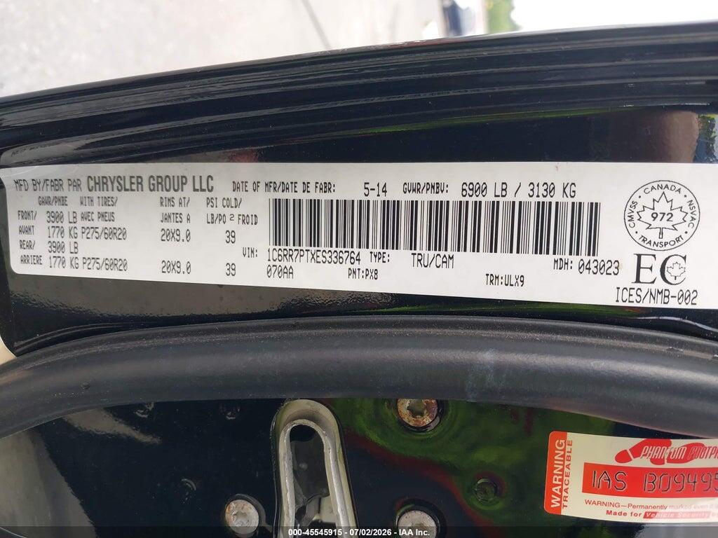 1C6RR7PTXES336764 2014 RAM 1500 photo no. 9