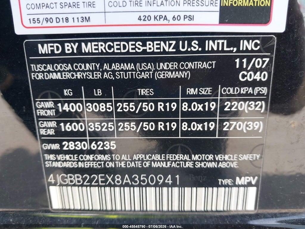 4JGBB22EX8A350941 2008 MERCEDES-BENZ M-CLASS photo no. 9