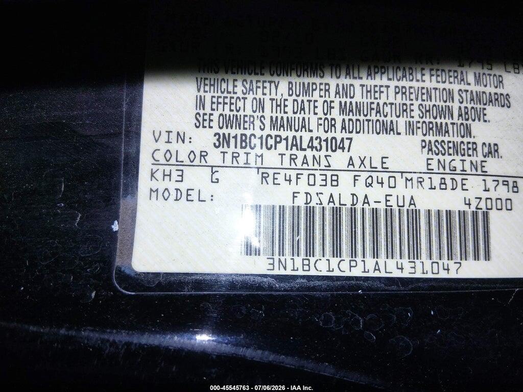 3N1BC1CP1AL431047 2010 NISSAN VERSA photo no. 9