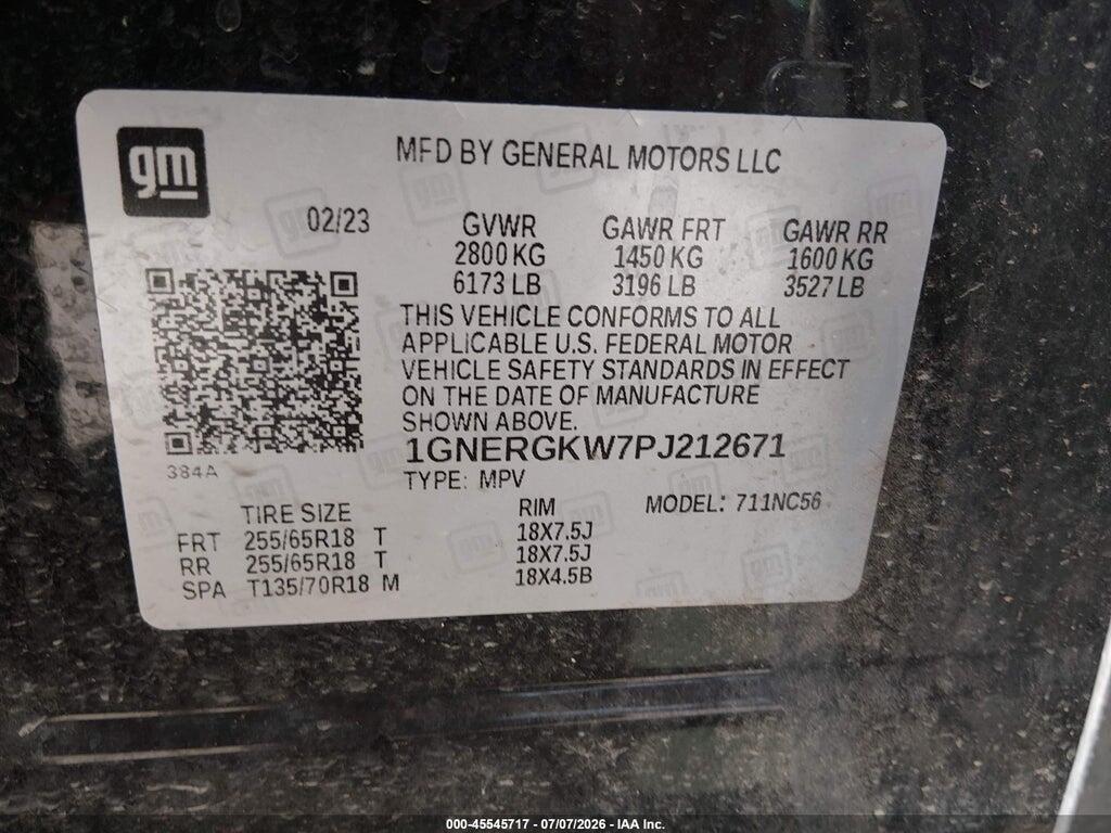 1GNERGKW7PJ212671 2023 CHEVROLET TRAVERSE photo no. 9