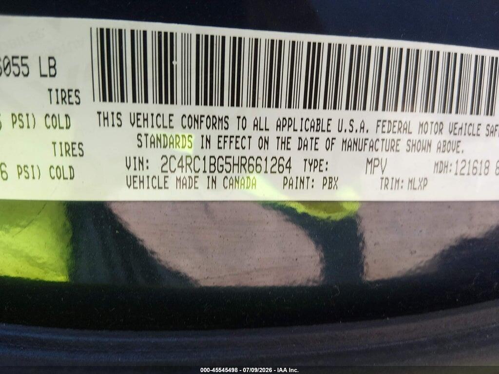 2C4RC1BG5HR661264 2017 CHRYSLER PACIFICA photo no. 9