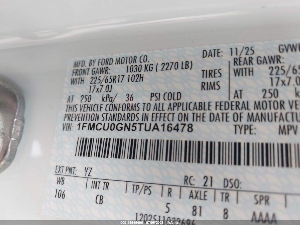 1FMCU0GN5TUA16478 2026 FORD ESCAPE photo no. 9