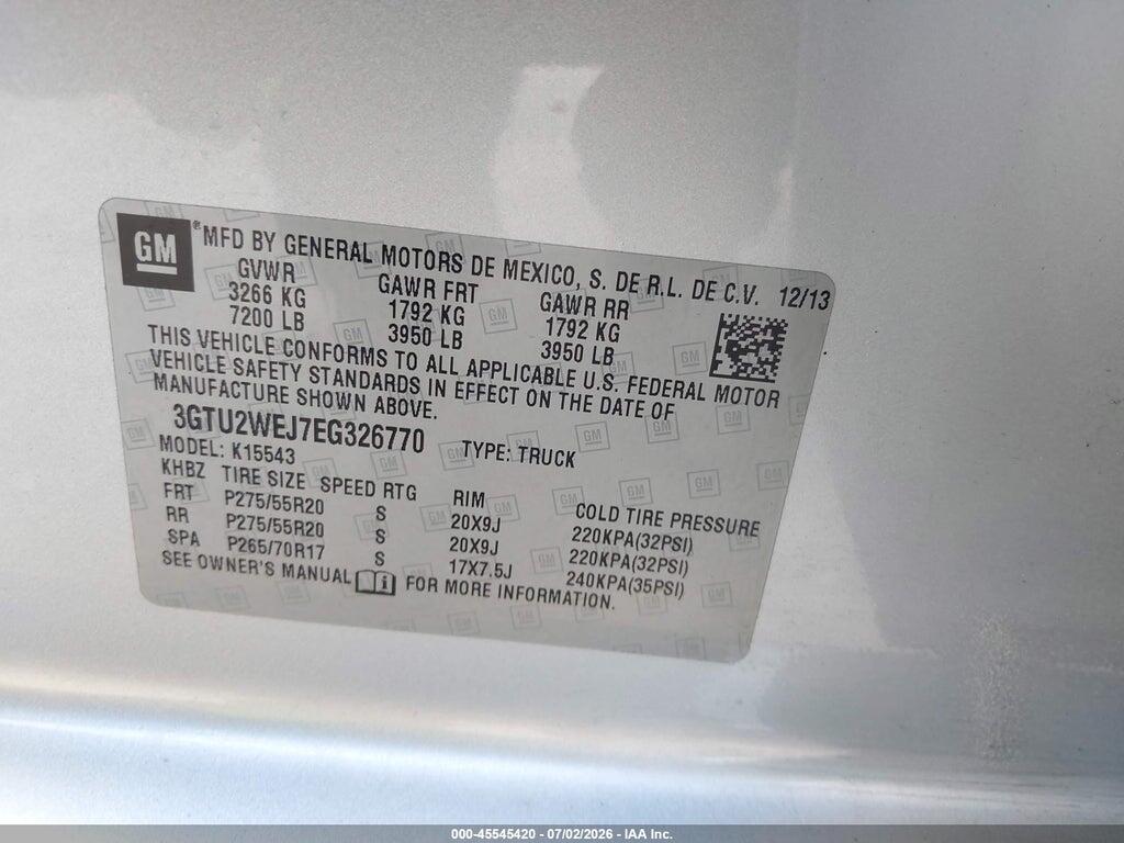 3GTU2WEJ7EG326770 2014 GMC SIERRA 1500 photo no. 9