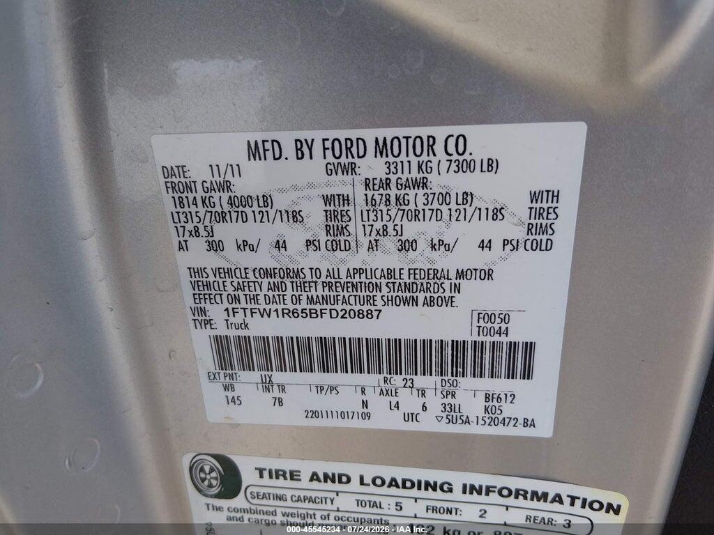 1FTFW1R65BFD20887 2011 FORD F-150 photo no. 9