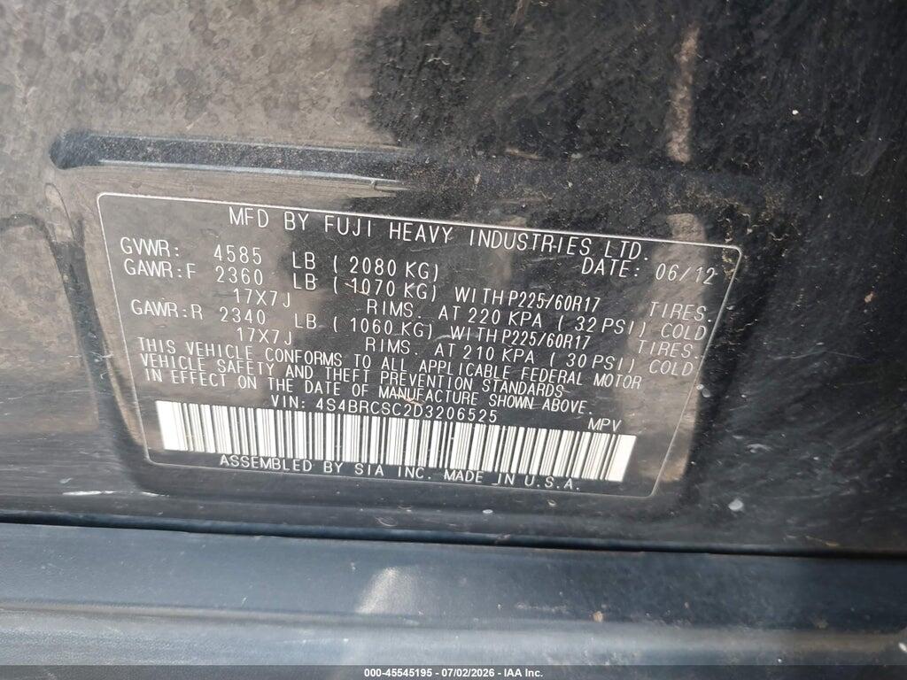 4S4BRCSC2D3206525 2013 SUBARU OUTBACK photo no. 9