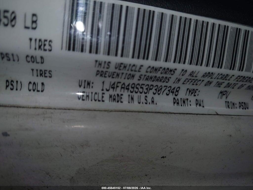 1J4FA49S53P307348 2003 JEEP WRANGLER photo no. 9