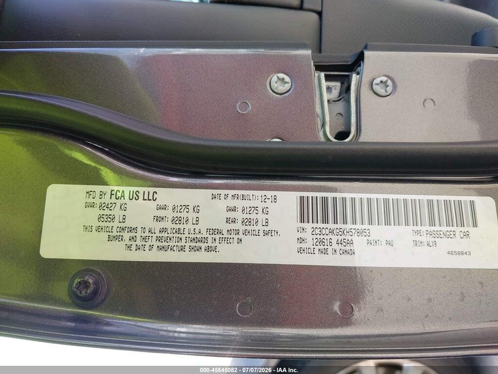 2C3CCAKG5KH578053 2019 CHRYSLER 300 photo no. 9