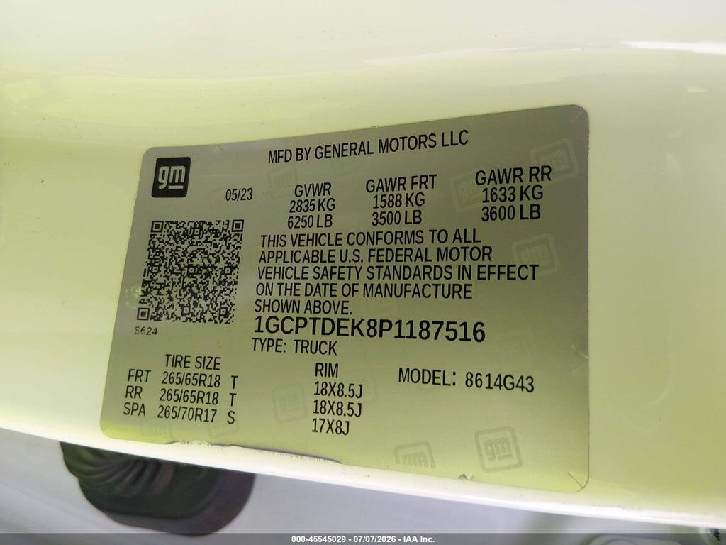 1GCPTDEK8P1187516 2023 CHEVROLET COLORADO photo no. 9