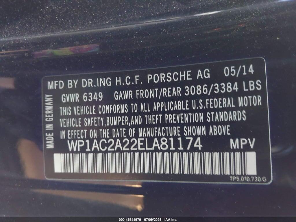 WP1AC2A22ELA81174 2014 PORSCHE CAYENNE photo no. 9