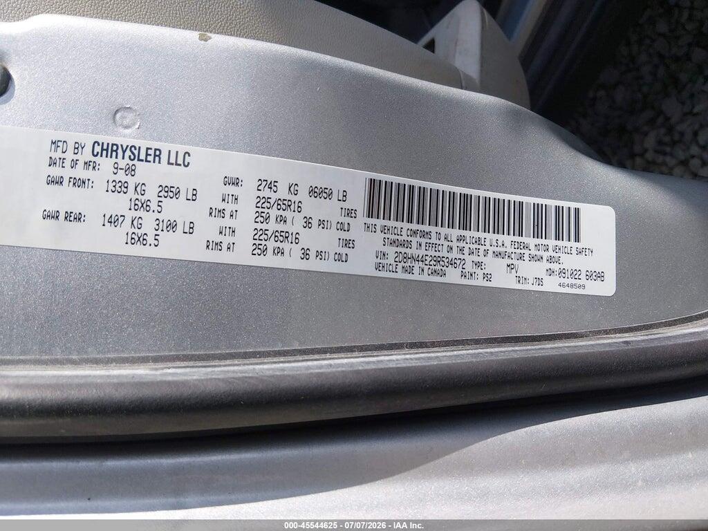 2D8HN44E29R534672 2009 DODGE GRAND CARAVAN photo no. 9