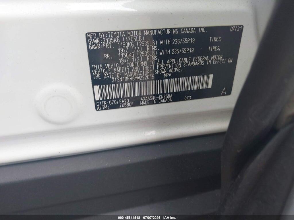 2T3N1RFV6MW222019 2021 TOYOTA RAV4 photo no. 9