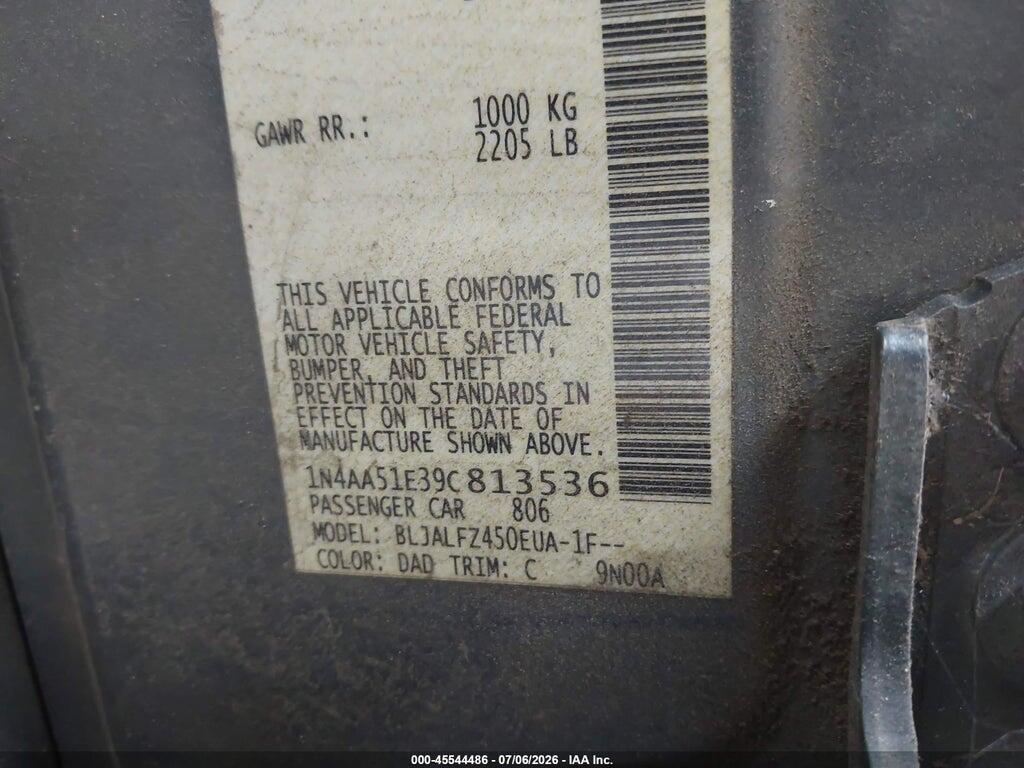 1N4AA51E39C813536 2009 NISSAN MAXIMA photo no. 9