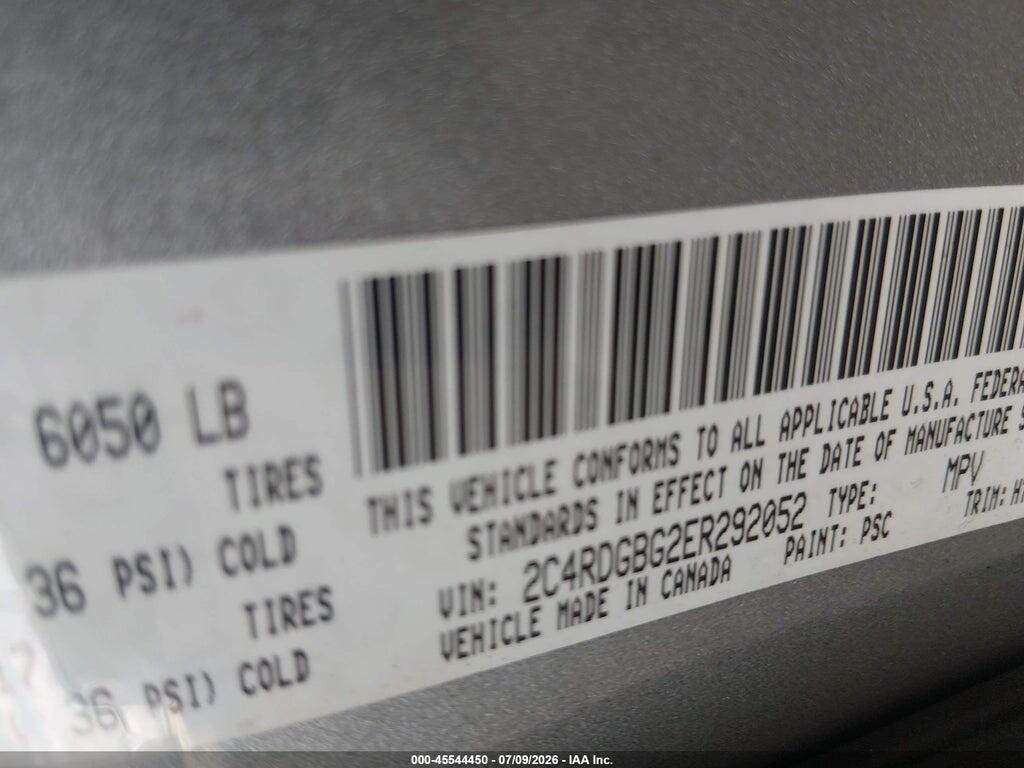 2C4RDGBG2ER292052 2014 DODGE GRAND CARAVAN photo no. 9
