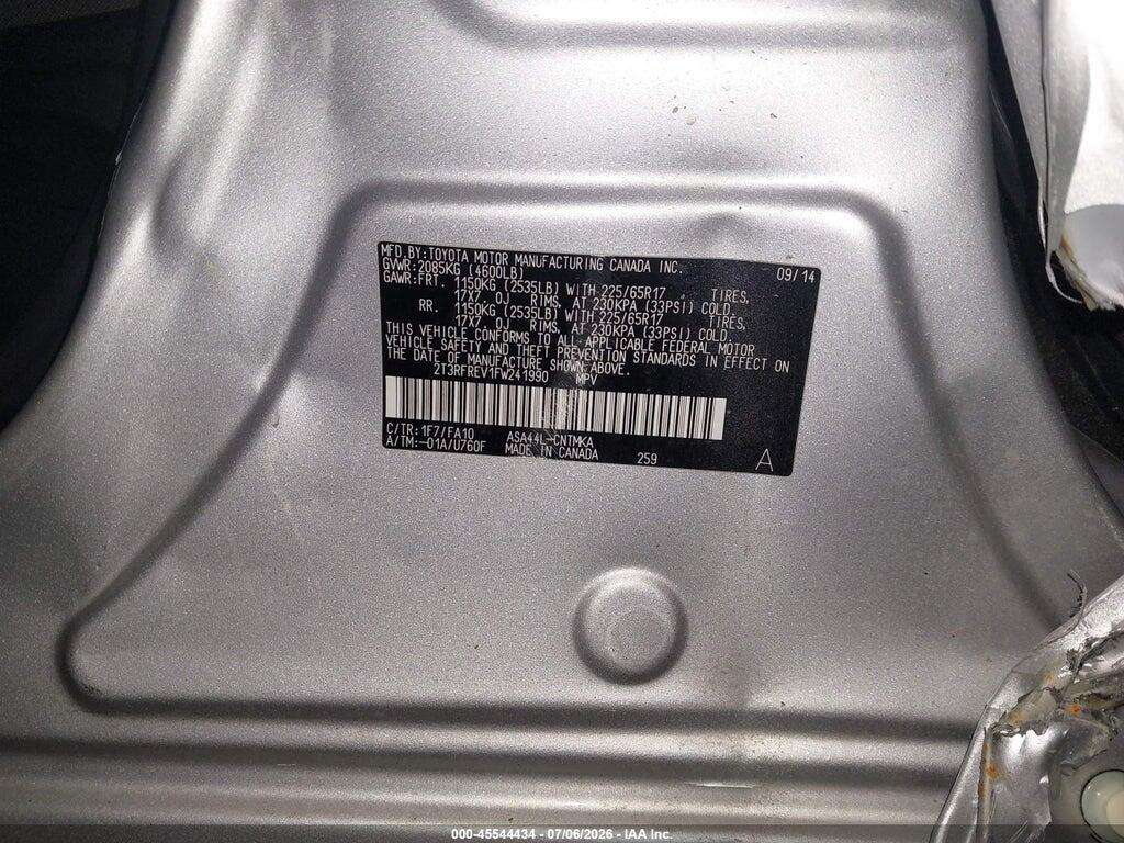 2T3RFREV1FW241990 2015 TOYOTA RAV4 photo no. 9