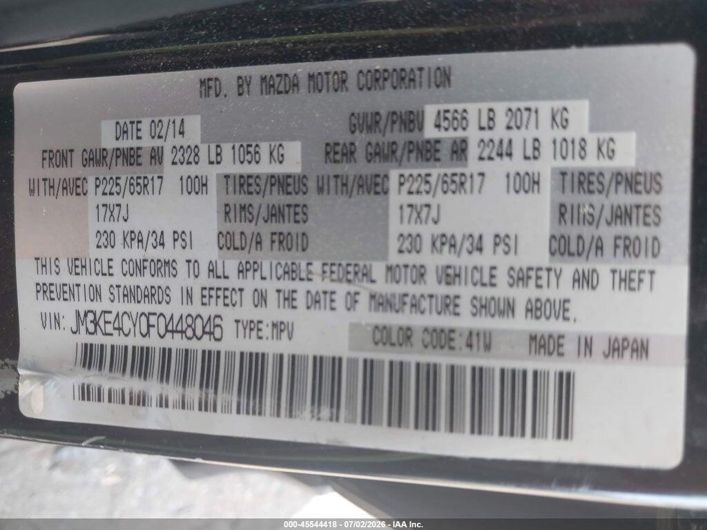 JM3KE4CY0F0448046 2015 MAZDA CX-5 photo no. 9