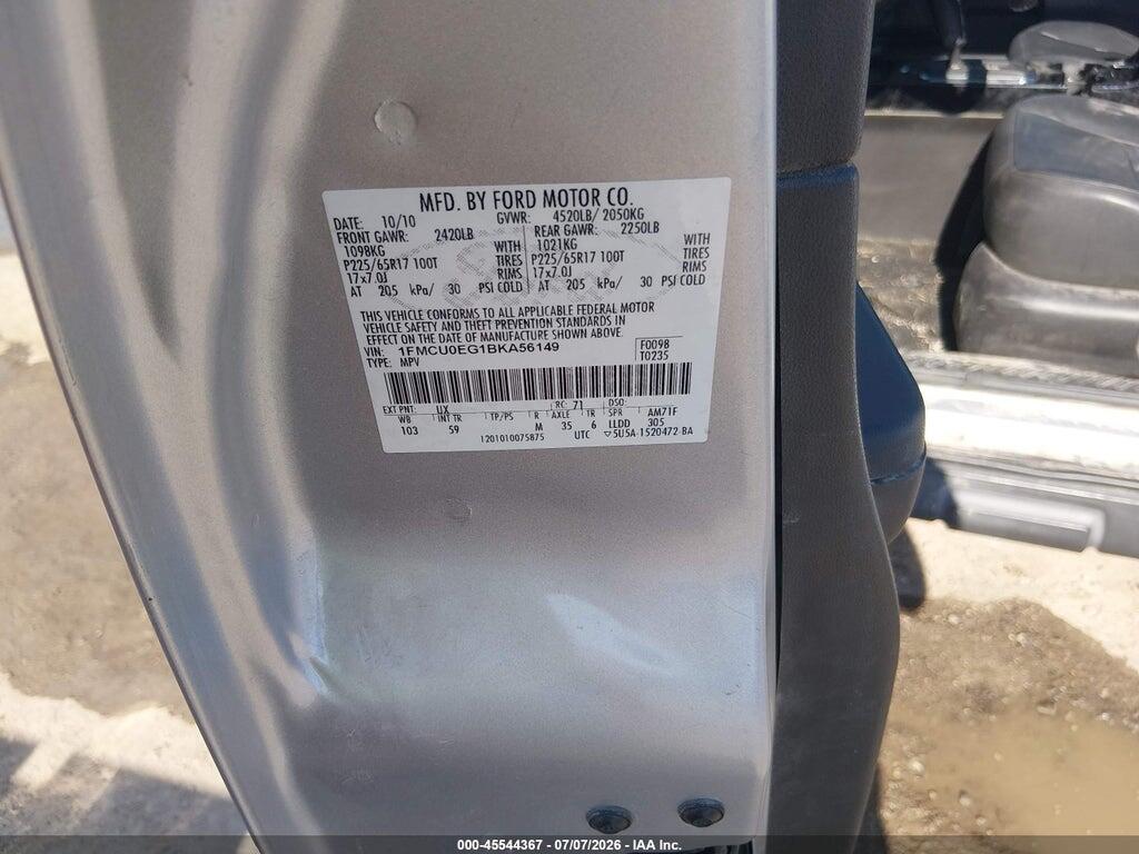 1FMCU0EG1BKA56149 2011 FORD ESCAPE photo no. 9
