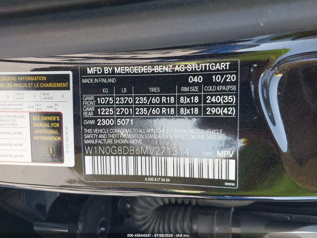 W1N0G8DB6MV271314 2021 MERCEDES-BENZ GLC 300 photo no. 9