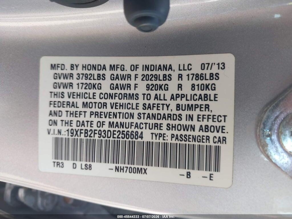 19XFB2F93DE256684 2013 HONDA CIVIC photo no. 9