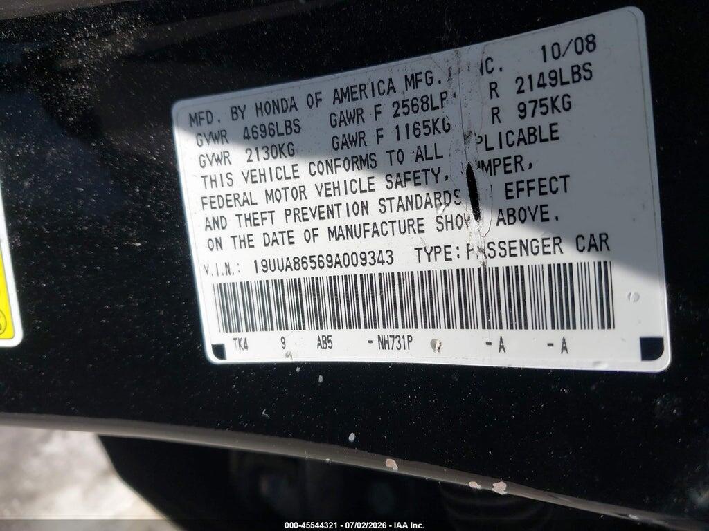 19UUA86569A009343 2009 ACURA TL photo no. 9