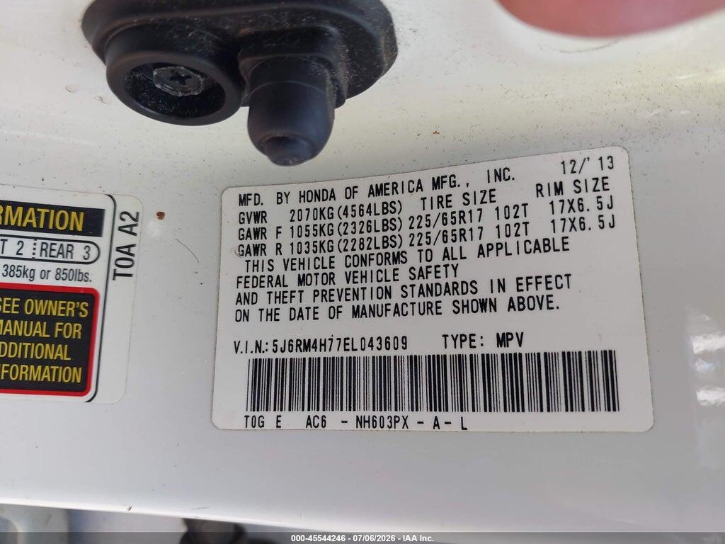 5J6RM4H77EL043609 2014 HONDA CR-V photo no. 9