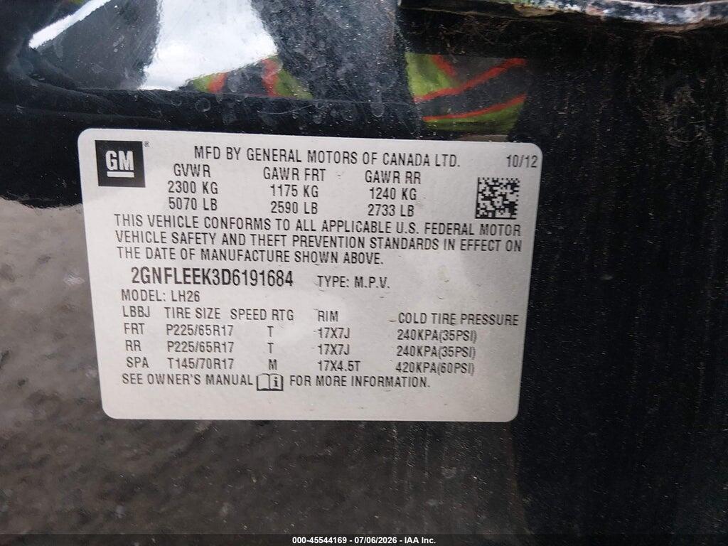 2GNFLEEK3D6191684 2013 CHEVROLET EQUINOX photo no. 9