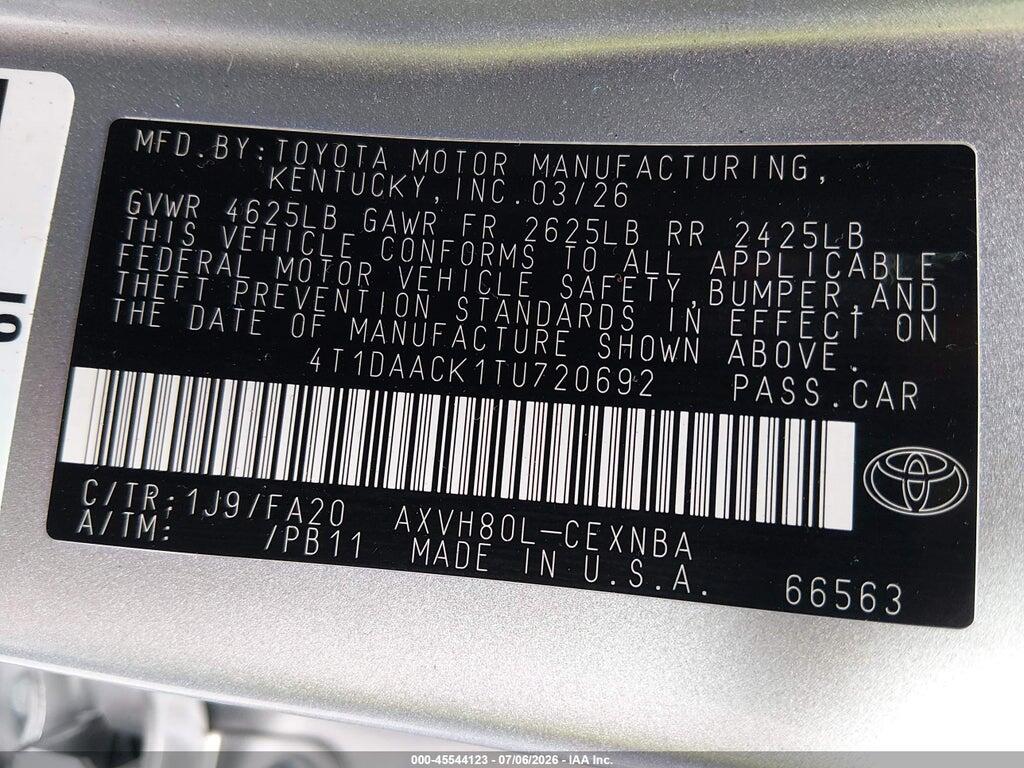4T1DAACK1TU720692 2026 TOYOTA CAMRY photo no. 9