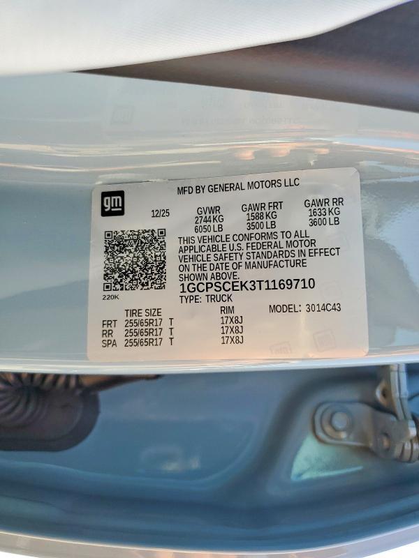1GCPSCEK3T1169710 2026 CHEVROLET COLORADO photo no. 12