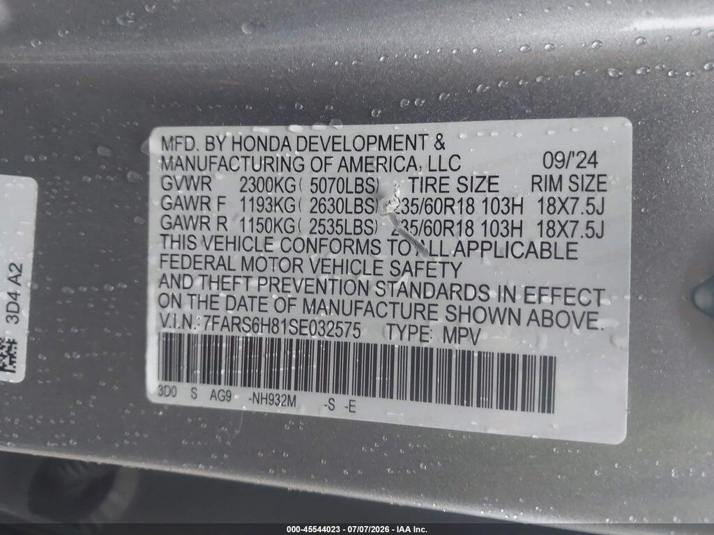 7FARS6H81SE032575 2025 HONDA CR-V HYBRID photo no. 9