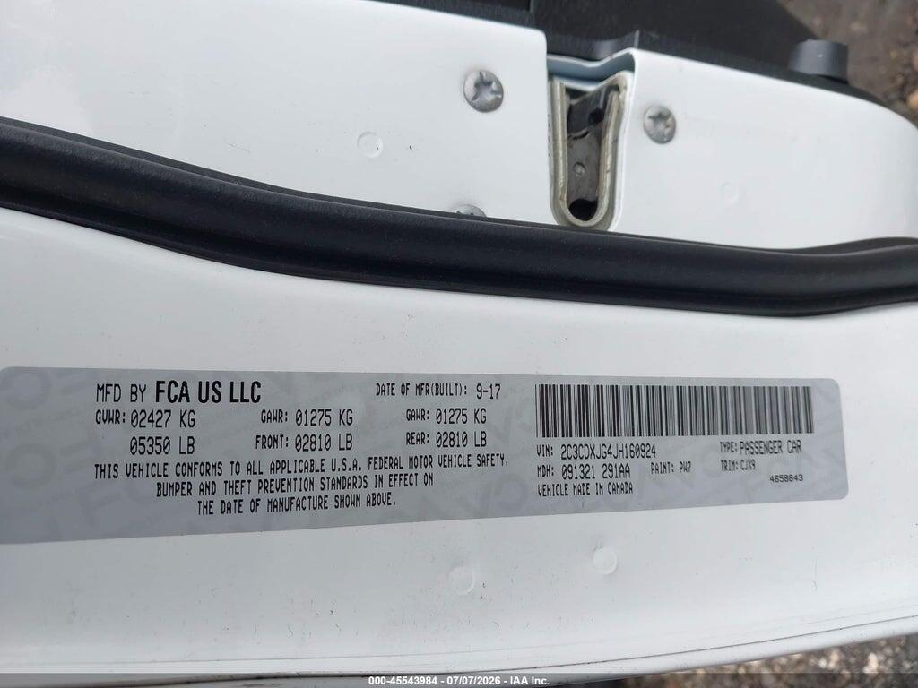 2C3CDXJG4JH160924 2018 DODGE CHARGER photo no. 9