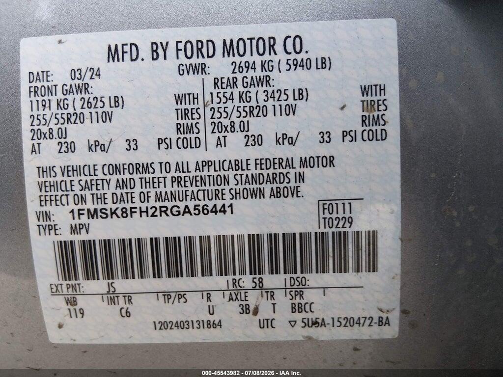1FMSK8FH2RGA56441 2024 FORD EXPLORER photo no. 9