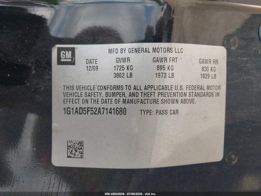 1G1AD5F52A7141680 2010 CHEVROLET COBALT photo no. 9