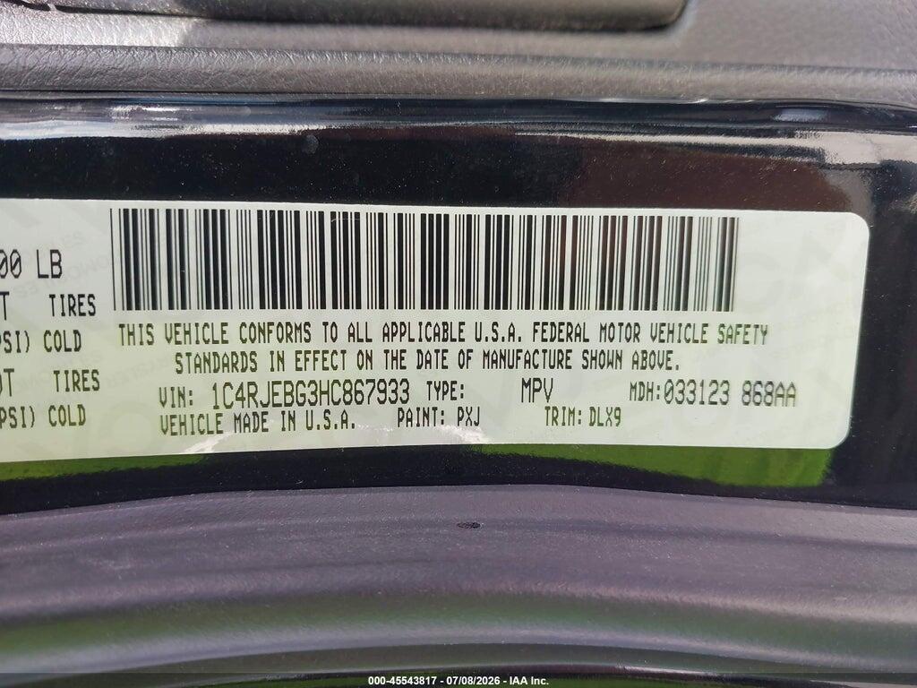 1C4RJEBG3HC867933 2017 JEEP GRAND CHEROKEE photo no. 9