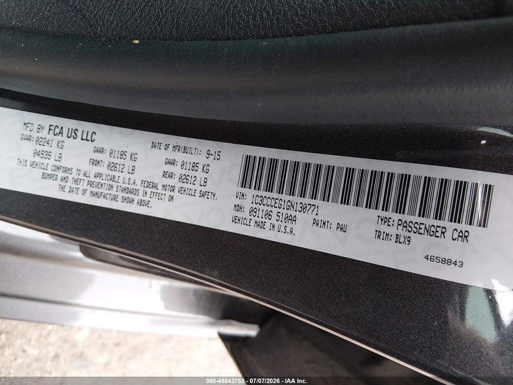 1C3CCCEG1GN130771 2016 CHRYSLER 200 photo no. 9