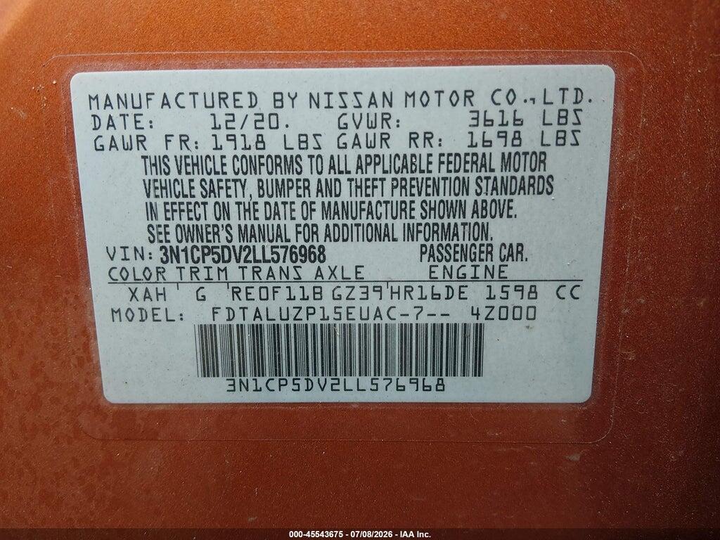 3N1CP5DV2LL576968 2020 NISSAN KICKS photo no. 9