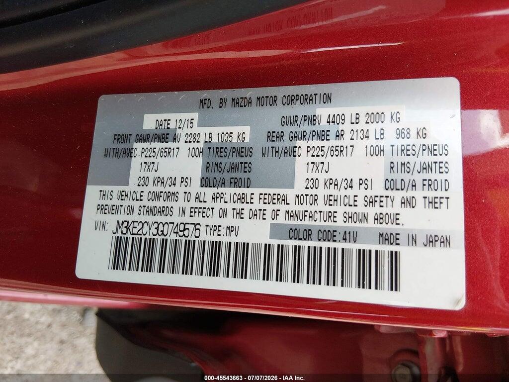 JM3KE2CY3G0749576 2016 MAZDA CX-5 photo no. 9