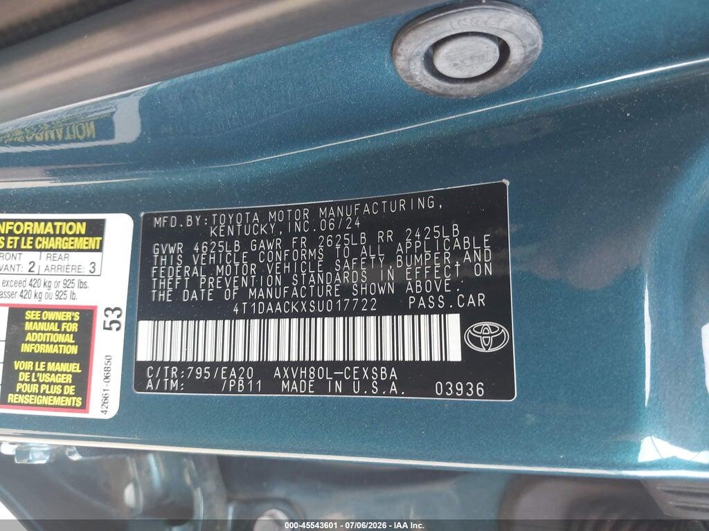 4T1DAACKXSU017722 2025 TOYOTA CAMRY photo no. 9