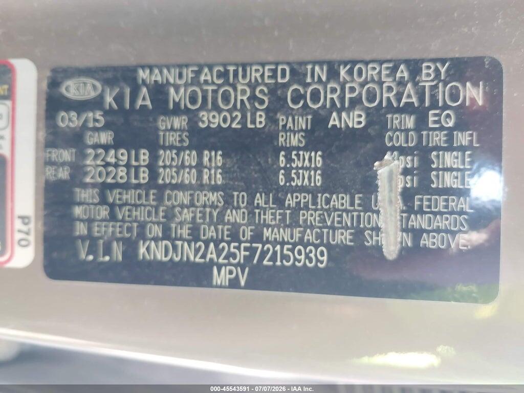 KNDJN2A25F7215939 2015 KIA SOUL photo no. 9