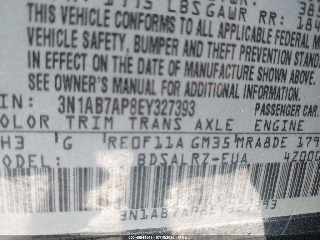 3N1AB7AP8EY327393 2014 NISSAN SENTRA photo no. 9
