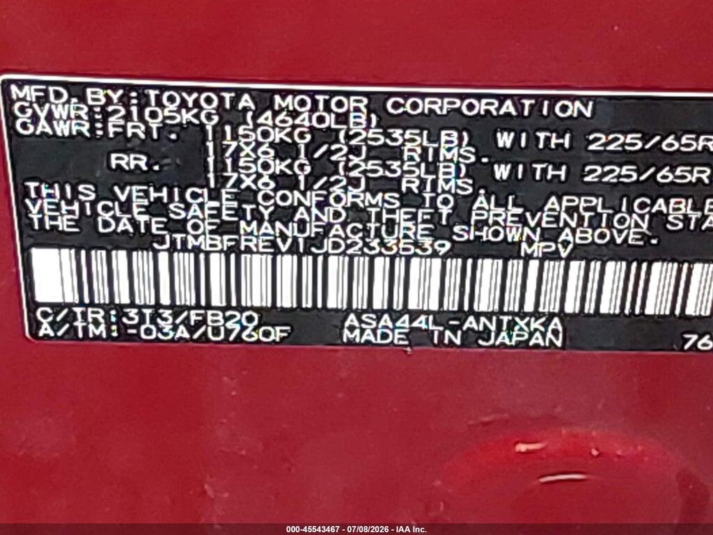 JTMBFREV1JD233539 2018 TOYOTA RAV4 photo no. 9
