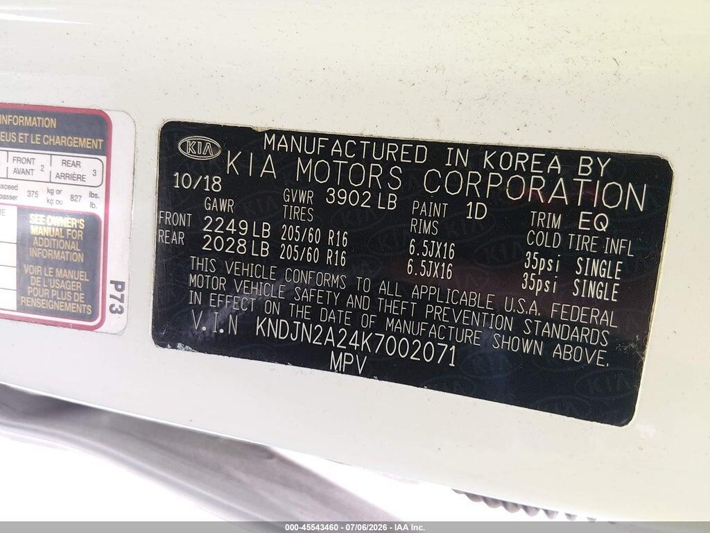 KNDJN2A24K7002071 2019 KIA SOUL photo no. 9