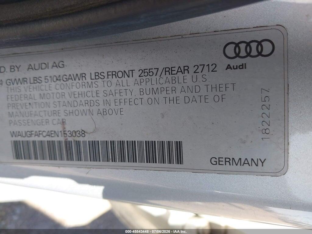 WAUGFAFC4EN153038 2014 AUDI A6 photo no. 9